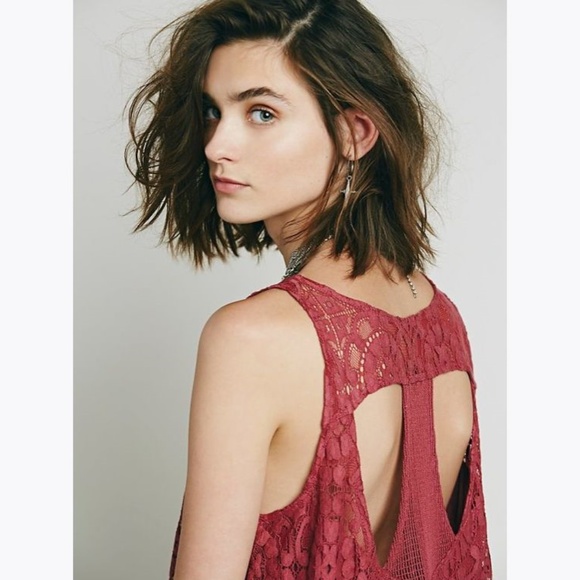 FREE PEOPLE Rose Wallflower Lace Tent Dress sz M - Picture 4 of 8